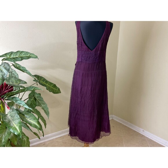 JASMINE Hand-loomed 100% Silk crinkle cocktail wedding, formal dress sz. Medium - Picture 2 of 14